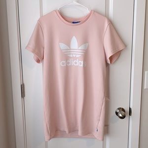 Adidas Pink Trefoil Logo Oversized Short Sleeve Tee